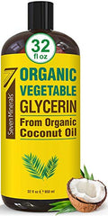 Organic Vegetable Glycerin - Big 32 fl oz Bottle - No Palm Oil, Made with Organic Coconut Oil - Therapeutical Grade Glycerine Liquid for DIYs - Perfect as Hair, Nails and Skin Moisturizer - Non-Gmo