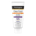 Neutrogena Clear Face Liquid Lotion Sunscreen for Acne-Prone Skin, Broad Spectrum SPF 55 with Helioplex Technology, Oil-Free, Fragrance-Free & Non-Comedogenic Facial Sunscreen, 3 fl. oz