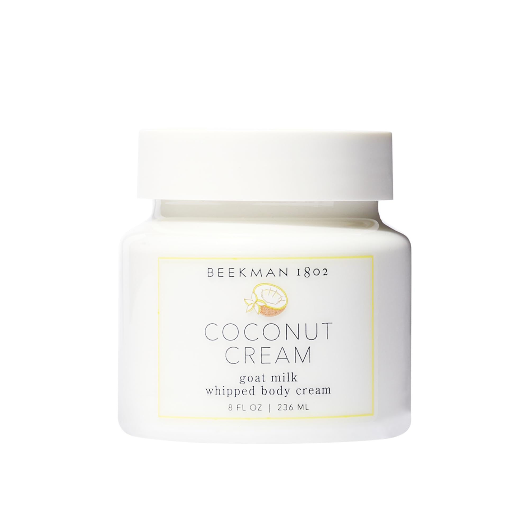Beekman 1802 Whipped Body Cream, Pure - Fragrance Free - 8 oz - Intensely Hydrating & Softens Skin - With Goat Milk - Good for Sensitive Skin - Cruelty Free