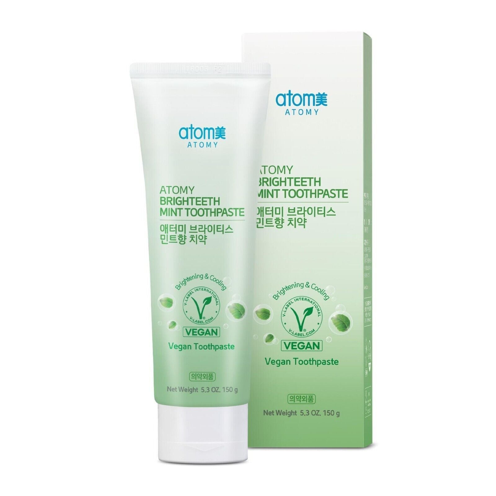 Atomy Brighteeth Mint Toothpaste Vegan Cool Refreshing Sensation 150g*3ea NEW