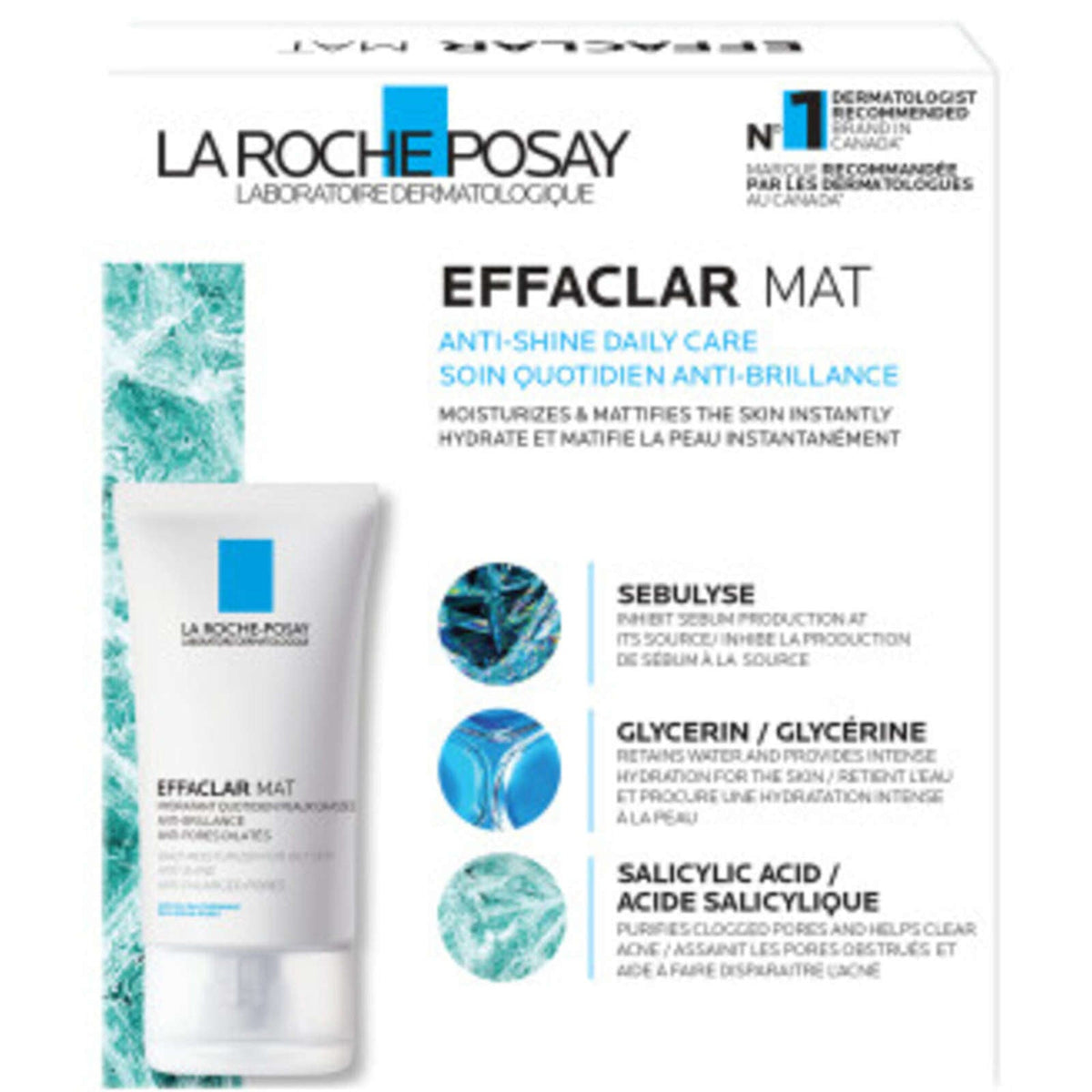 La Roche-Posay Effaclar Mat Moisturizer Kit Sebulyse Glycerin Salicylic 3pcs NEW