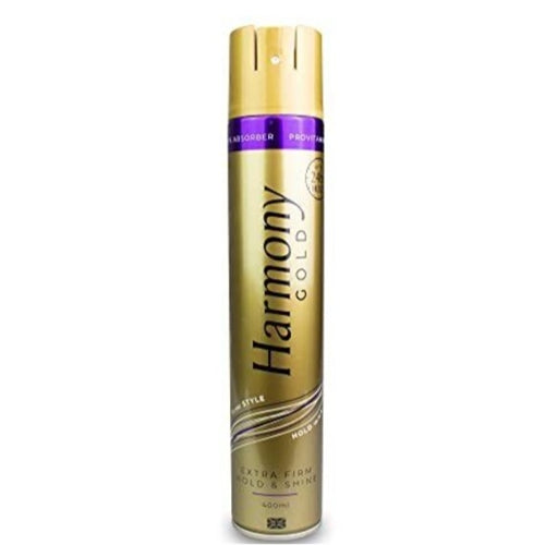 Harmony New Gold Hairspray, Extra Firm Hold and Shine 400ml