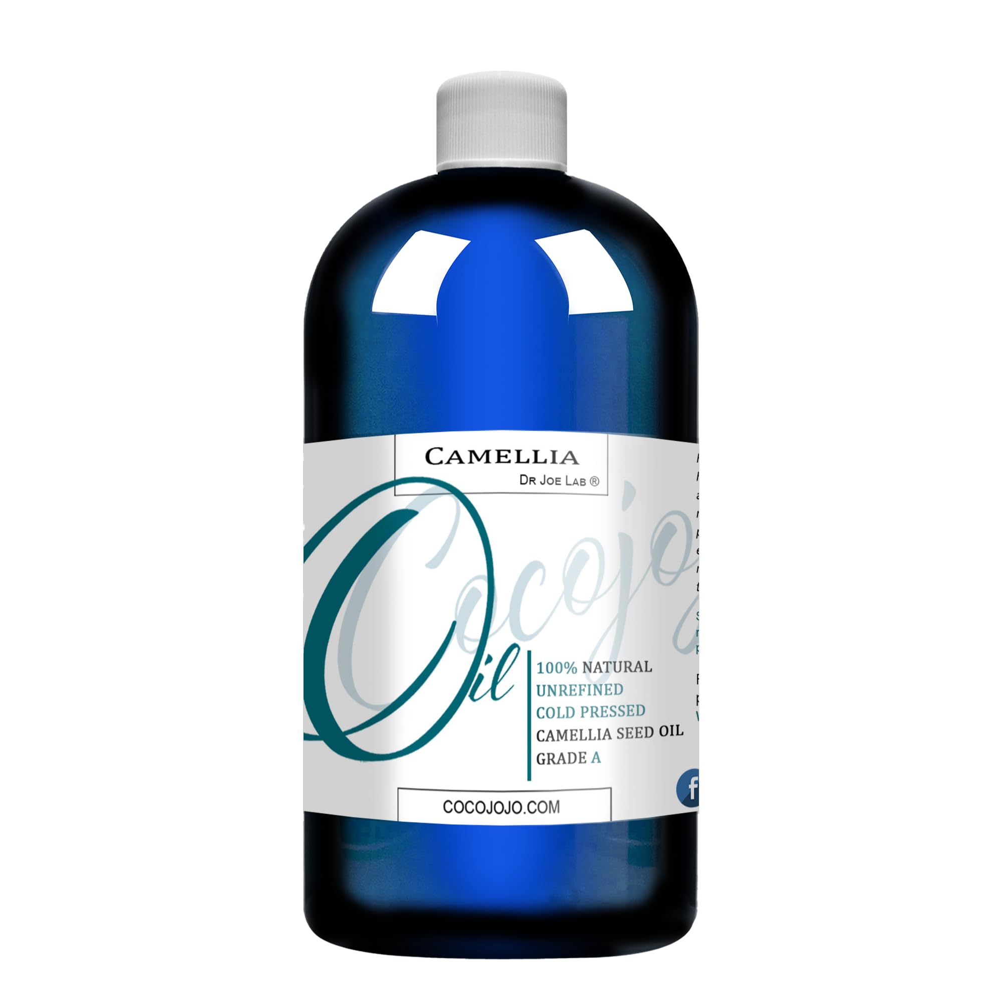 Dr Joe Lab Japanese Camellia Seed Oil - 100% Pure, Unrefined, Cold Pressed, Non-GMO Bulk Carrier - 16 oz - for Skin, Hair, Nails, Body, Facial Hair - Hydrating Moisturizing Vegan Nourishing