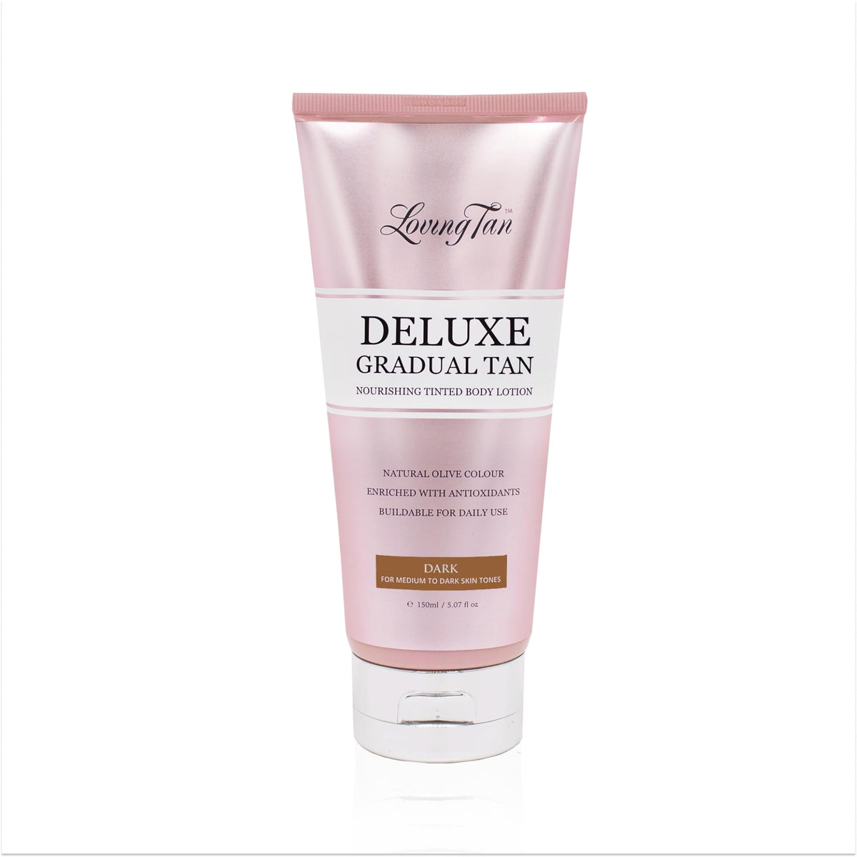 Loving Tan Deluxe Gradual Tan Lotion, Dark- Natural Looking Self Tanner, Professional Strength Sunless Tanner, 7+ Self Tanning Applications per Bottle- Cruelty Free, Naturally Derived DHA- 5.07 Fl Oz