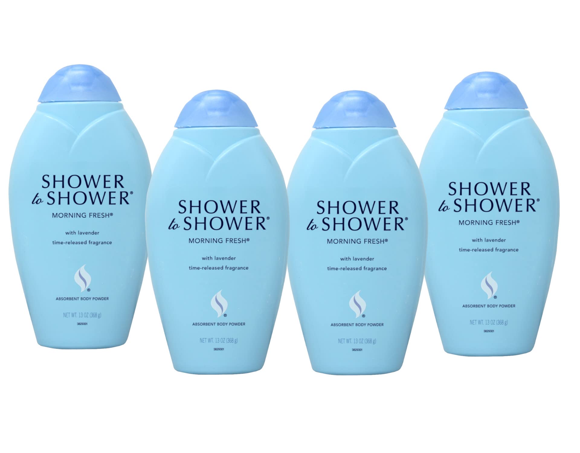 Shower to Shower Absorbent Body Powder, Morning Fresh with Lavender, 13-Ounce Bottles (Pack of 4)
