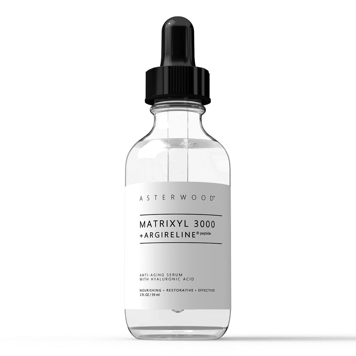ASTERWOOD Matrixyl 3000 + Argireline Serum with Organic Hyaluronic Acid - Anti-Aging and Anti-Wrinkle - Peptides Serum For Face, 59ml/2 oz