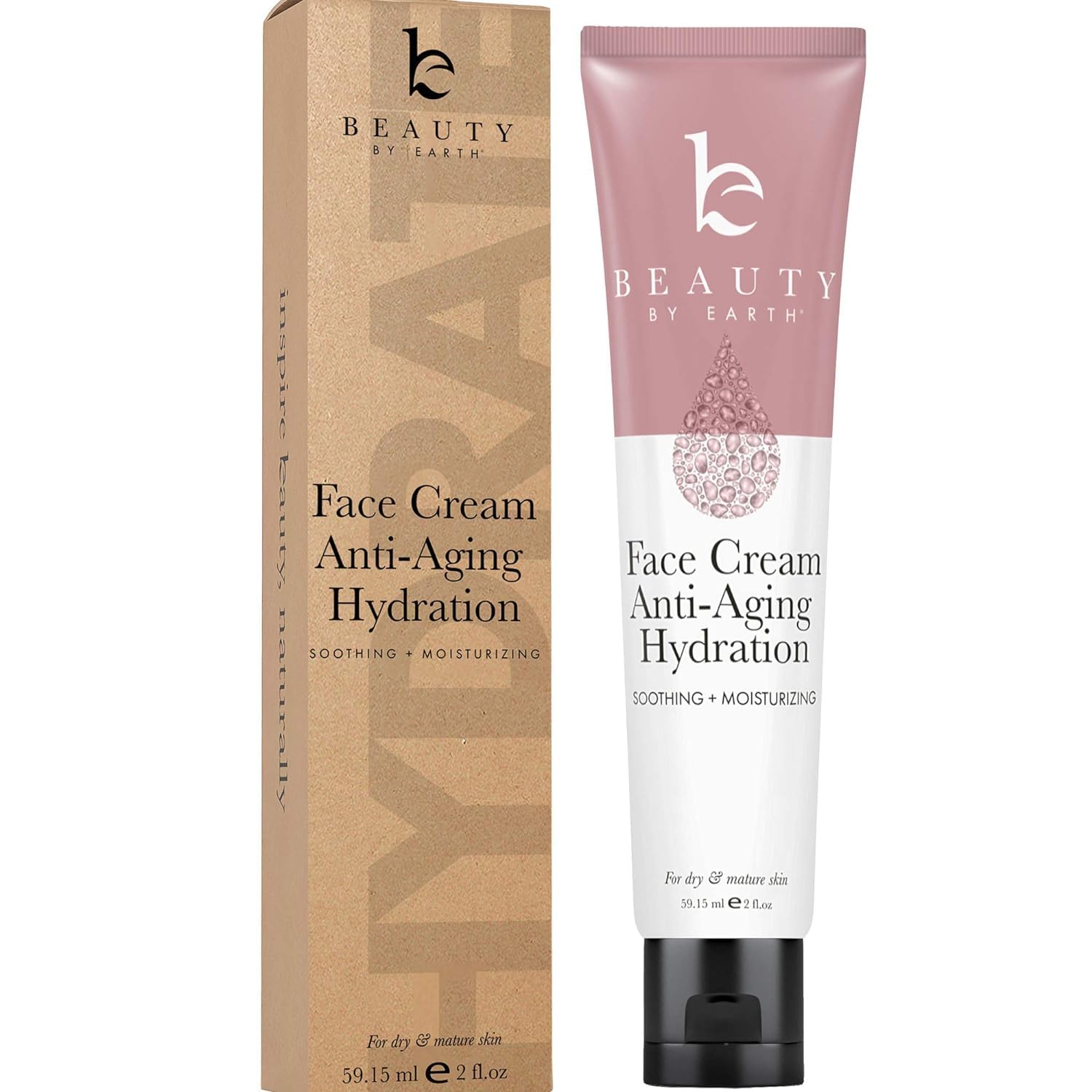 Beauty by Earth Face Cream Anti Aging Hydration - Natural & Organic Ingredients, Face Moisturizer for Dry Skin, Anti Aging Face Cream, Anti Aging Moisturizer for Face, Anti Wrinkle Cream for Women