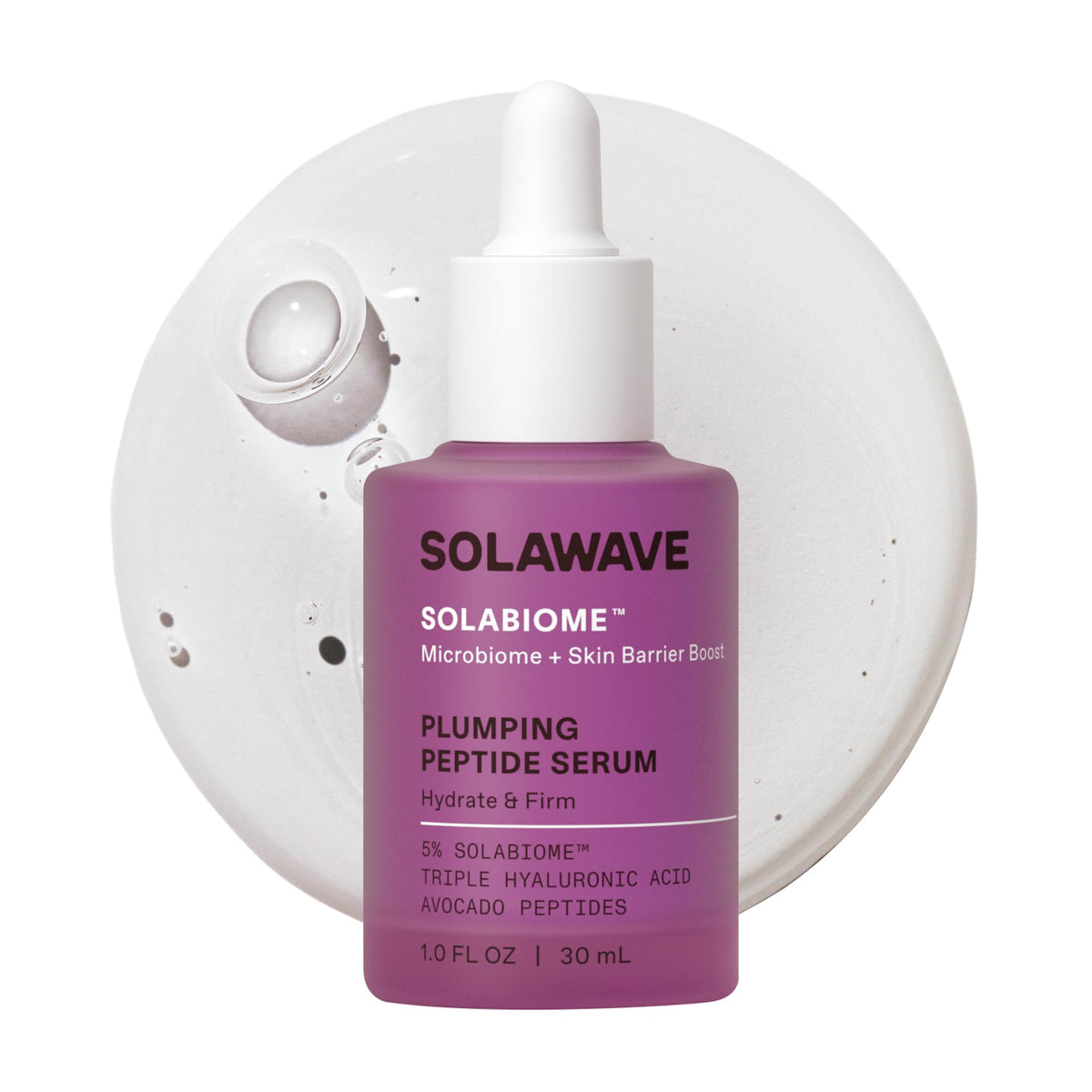 Plumping Peptide Lifting Serum with Triple Hyaluronic Acid, Probiotics, Avocado Vegan Peptides for Collagen and Radiant Complexion - Anti-Aging Preventative for All Skin Types (1 FL OZ)