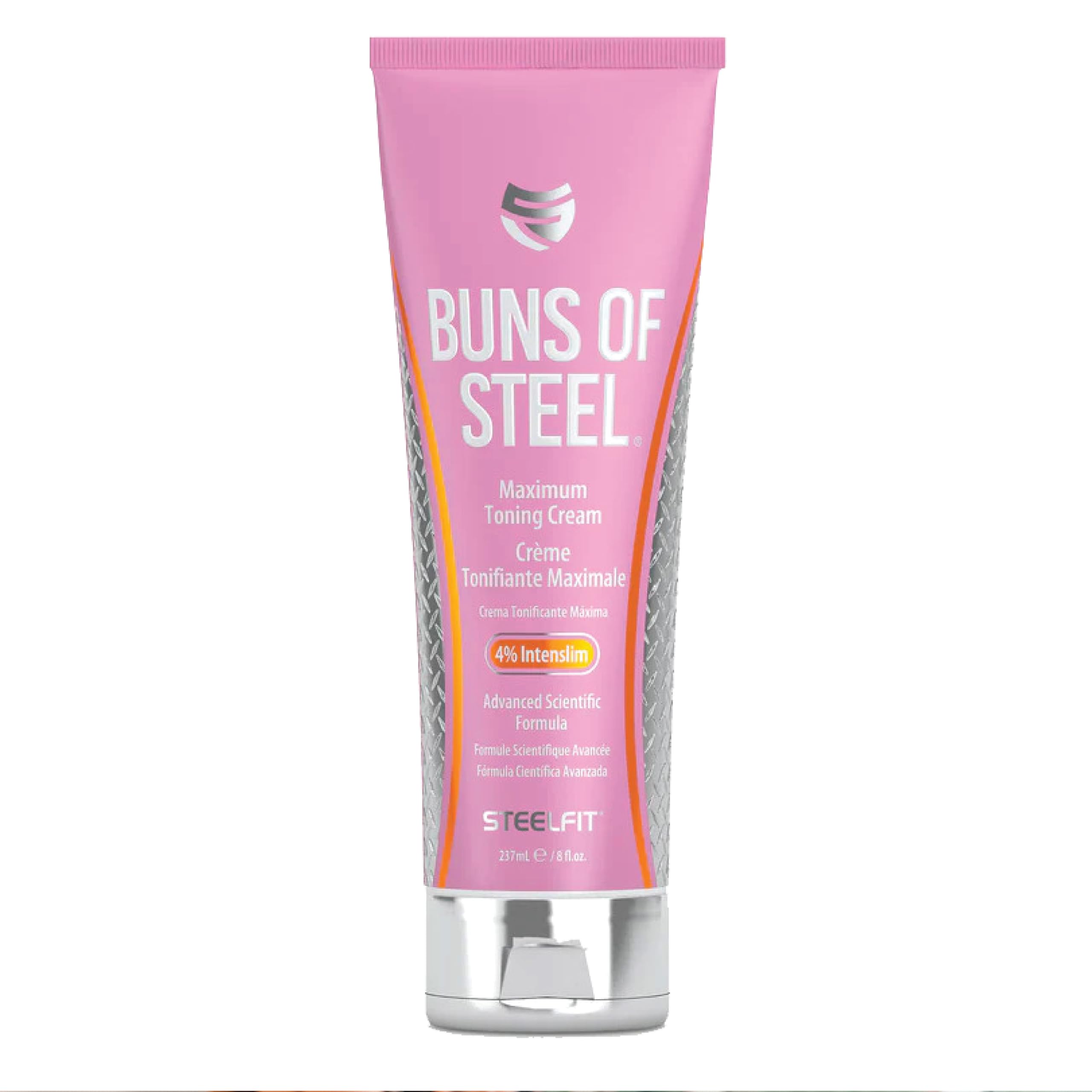 SteelFit Buns of Steel - Maximum Toning Cream - 8 fl oz - Heat Activated Thermogenic Tightening Cream for Stomach and Thighs - Intenslim, Keratoline, Caffeine to Help Reduce Cellulite & Stretch Marks