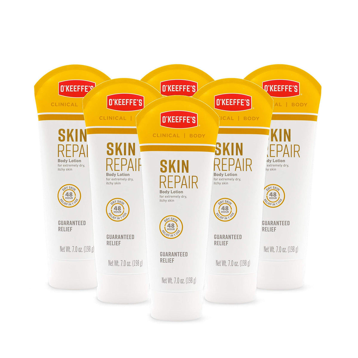 O'Keeffe's Skin Repair Body Lotion and Dry Skin Moisturizer, 7.0 ounce Tube, (Pack of 6)