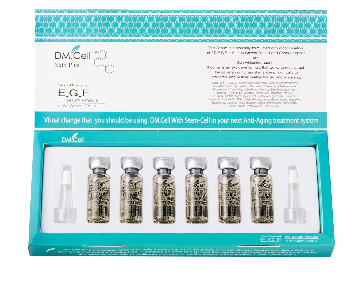 DM.Cell | EGF, FGF Repairing Ampoule | Microneedling EGF FGF Serum For Skin Renewal, Skin Protectant Barrier Ampoule, K-Beauty korean skincare Award Winner 1Fl.Oz