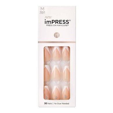 Kiss Medium Length Press-On Nails, So French, 30 Nails