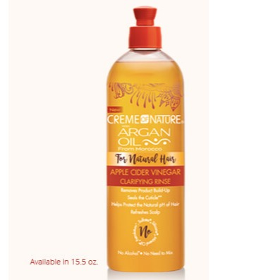 Creme Of Nature Argan Oil Apple Cider Vinegar Clarifying Rinse Cleansing 15.5oz