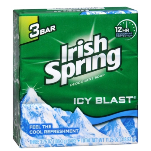 Irish Spring Deodorant Bar Soap, Icy Blast, 3.75 oz