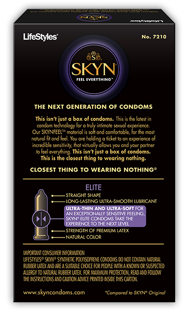 Lifestyles SKYN 27210 Feel Everything Elite, Box of 10 Condoms